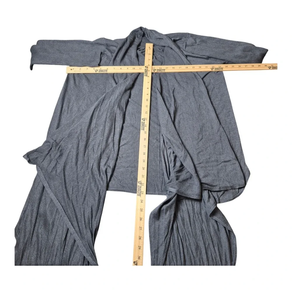 Lululemon Women's Large Gray Open Front Cardigan Lightweight Ribbed Drape‎ Hem